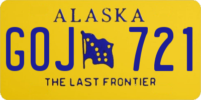 AK license plate GOJ721