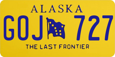 AK license plate GOJ727