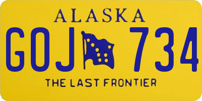 AK license plate GOJ734