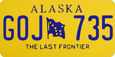 AK license plate GOJ735