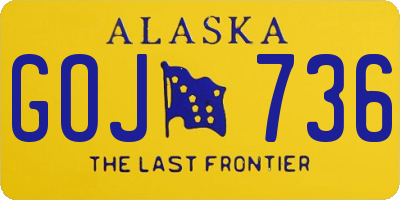 AK license plate GOJ736