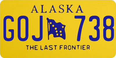 AK license plate GOJ738