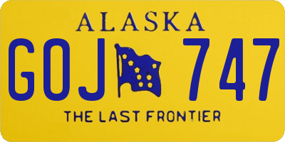 AK license plate GOJ747
