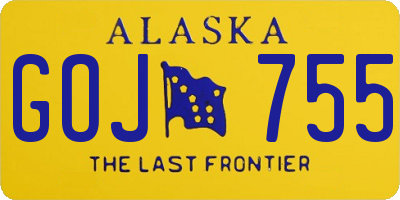 AK license plate GOJ755