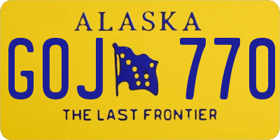 AK license plate GOJ770