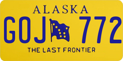 AK license plate GOJ772