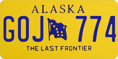 AK license plate GOJ774