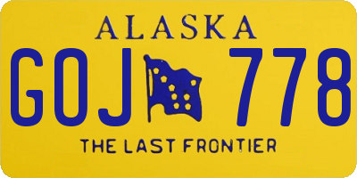 AK license plate GOJ778