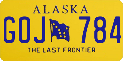 AK license plate GOJ784