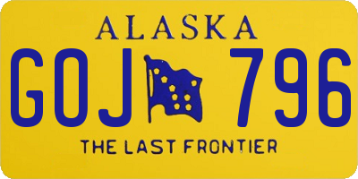 AK license plate GOJ796