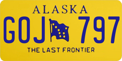 AK license plate GOJ797