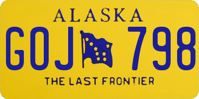 AK license plate GOJ798