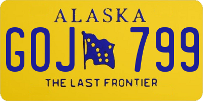 AK license plate GOJ799