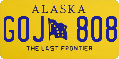 AK license plate GOJ808