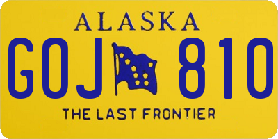 AK license plate GOJ810