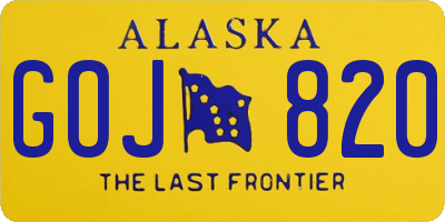 AK license plate GOJ820