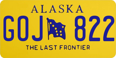 AK license plate GOJ822