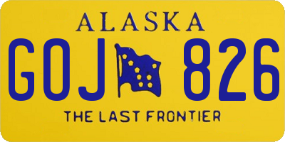 AK license plate GOJ826