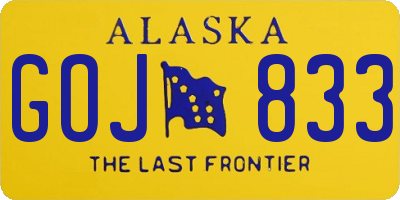 AK license plate GOJ833