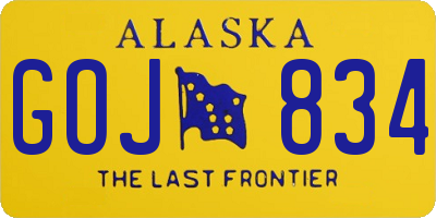 AK license plate GOJ834