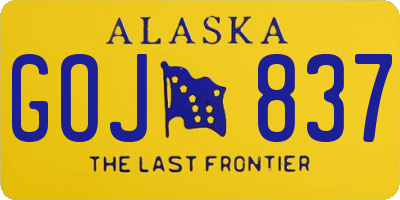 AK license plate GOJ837