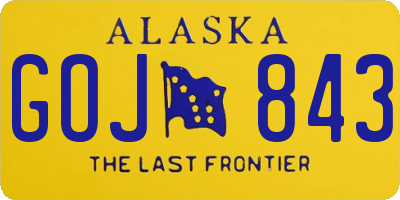 AK license plate GOJ843