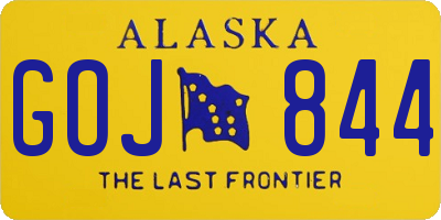 AK license plate GOJ844