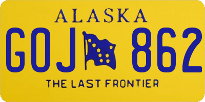 AK license plate GOJ862