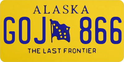 AK license plate GOJ866