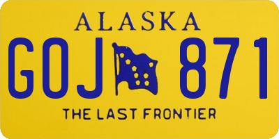 AK license plate GOJ871