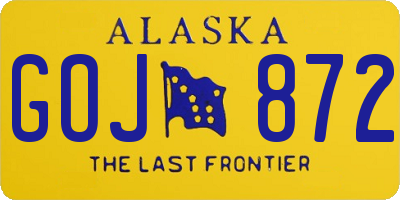 AK license plate GOJ872