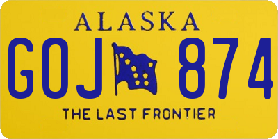 AK license plate GOJ874