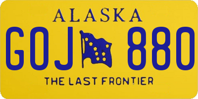 AK license plate GOJ880