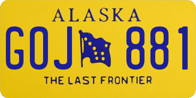 AK license plate GOJ881