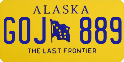 AK license plate GOJ889