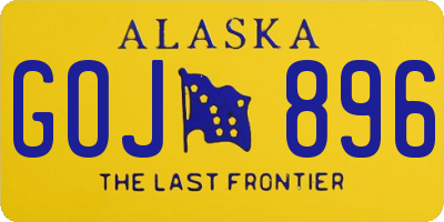 AK license plate GOJ896