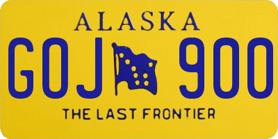 AK license plate GOJ900