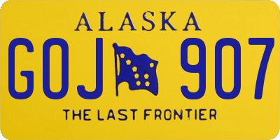 AK license plate GOJ907