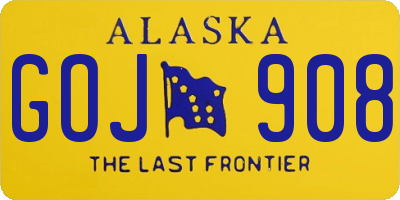 AK license plate GOJ908