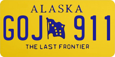 AK license plate GOJ911