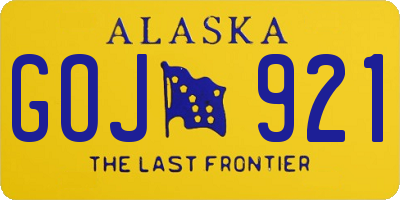 AK license plate GOJ921