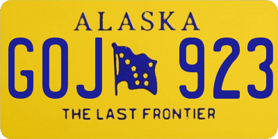 AK license plate GOJ923