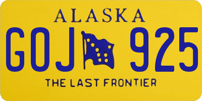 AK license plate GOJ925