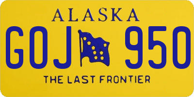 AK license plate GOJ950