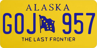 AK license plate GOJ957
