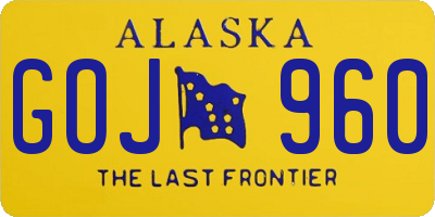 AK license plate GOJ960