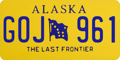 AK license plate GOJ961