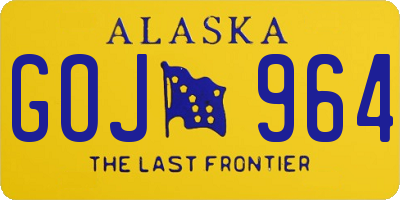 AK license plate GOJ964