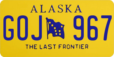 AK license plate GOJ967