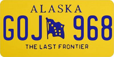 AK license plate GOJ968